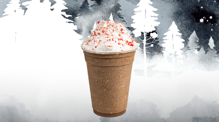 chocolate covered candy cane frappe