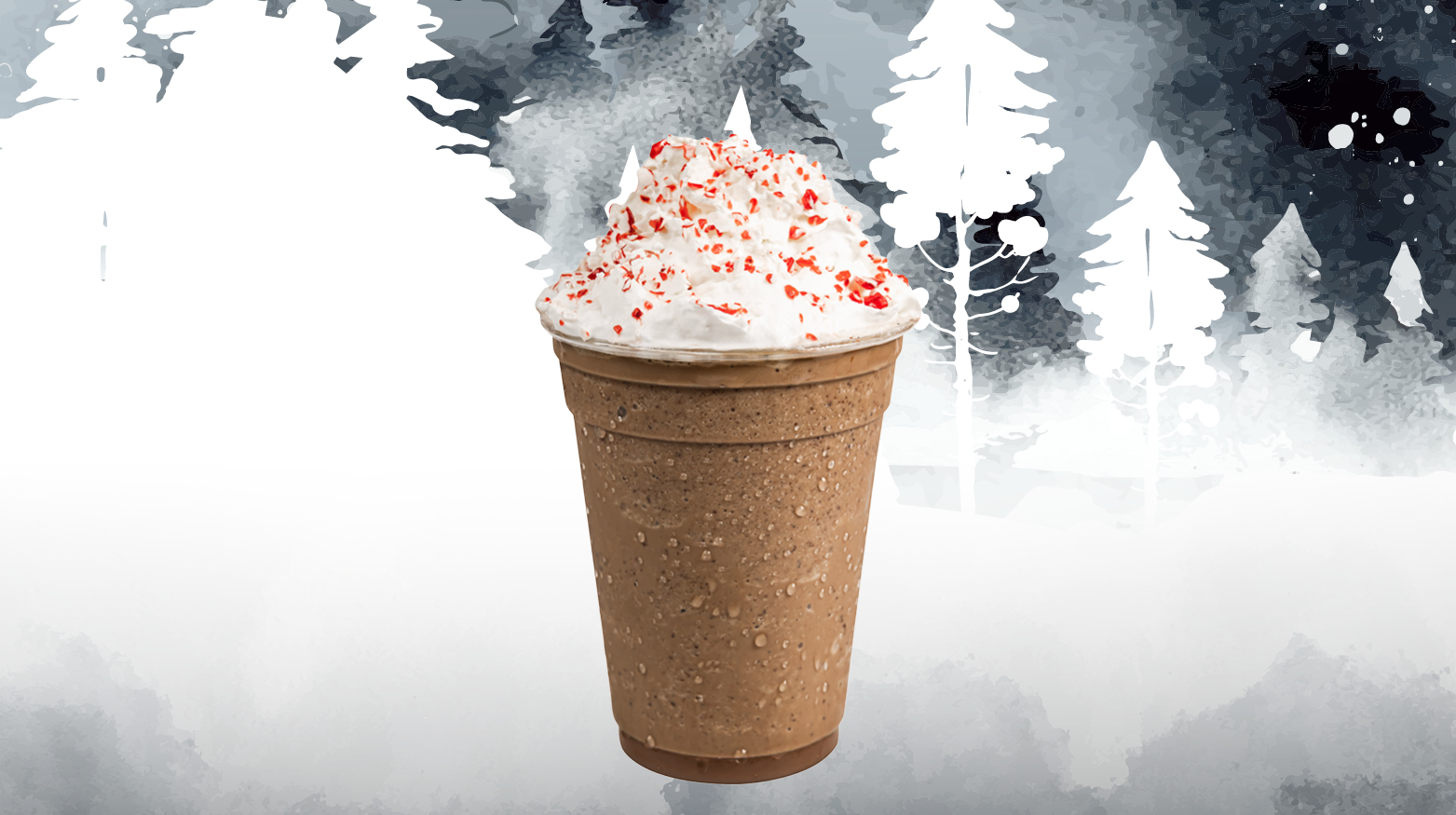 chocolate covered candy cane frappe